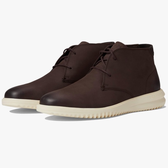 Cole Haan Grand+ Chukka Leather Boot Dark Chocolate /Ivory Men’s 10.5 New in Box